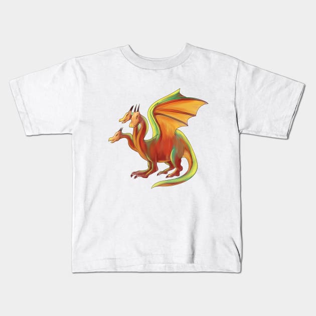 The Three Headed Dragon Kids T-Shirt by usastore